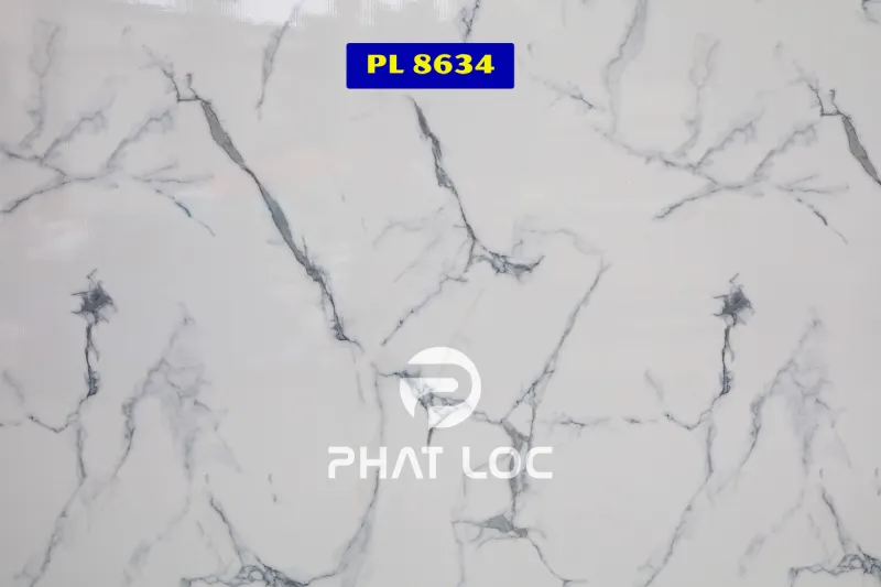 PVC vân đá trắng mẫu 8634 – Hiệu ứng loang mềm mại