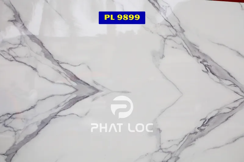 PVC vân đá trắng mẫu 9899 – Sọc xám tối giản