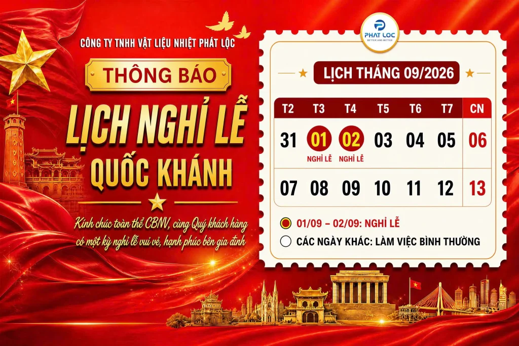 Phát Lộc Thông Báo Lịch Nghỉ Lễ Quốc Khánh 02/09/2026 1 Công Ty Tnhh Vật Liệu Nhiệt Phát Lộc Phát Lộc Thông Báo Lịch Nghỉ Lễ Quốc Khánh 02/09/2026